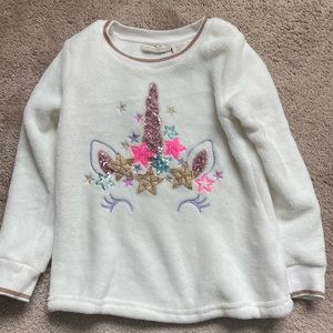 Girls Long Sleeve Unicorn Top with Bling